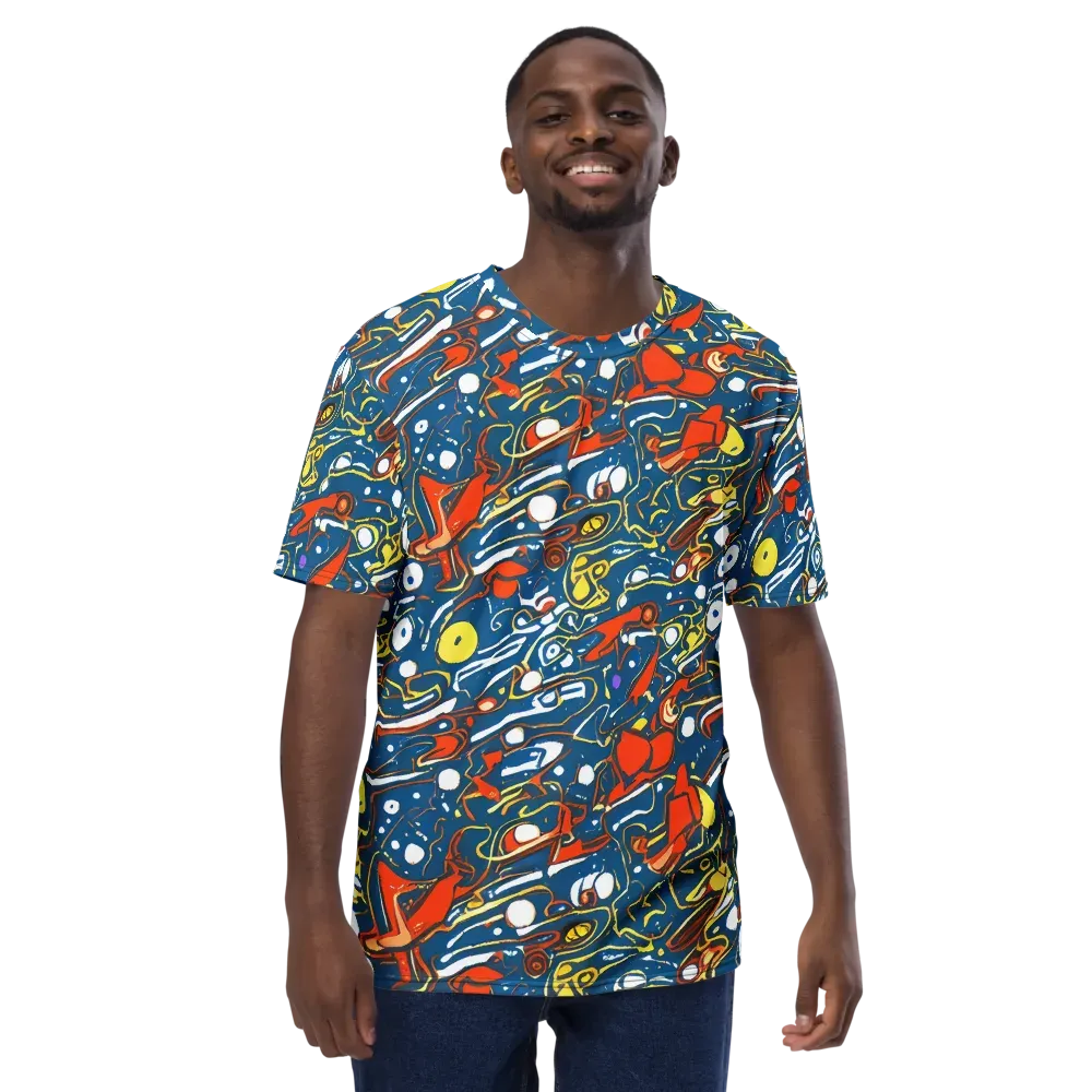 Liquid Geometry on Men's Crew Neck T-Shirt — Front