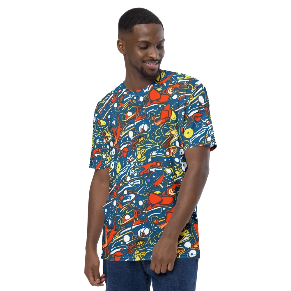 Liquid Geometry on Men's Crew Neck T-Shirt — Left