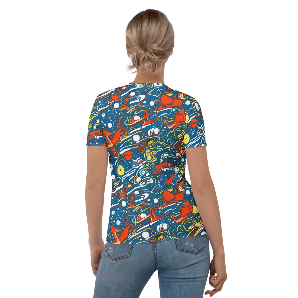 Liquid Geometry on Women's Crew Neck T-Shirt — Back