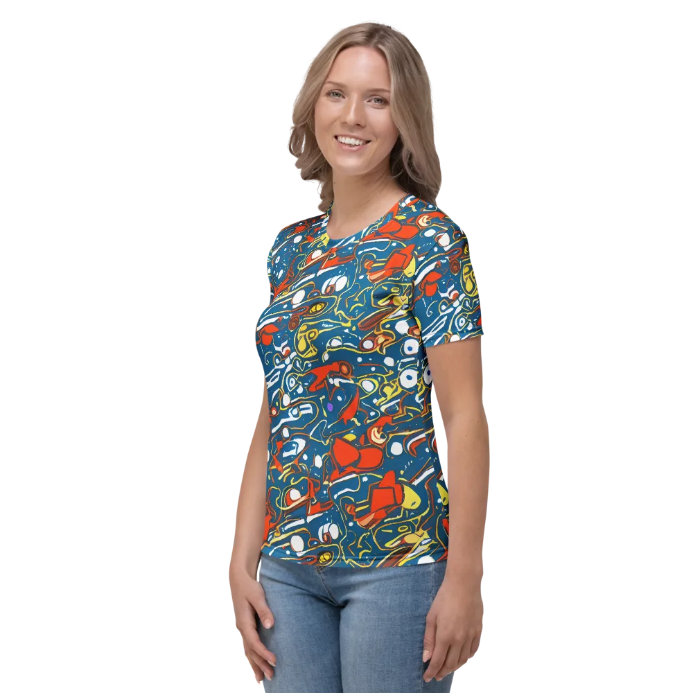 Liquid Geometry on Women's Crew Neck T-Shirt — Left