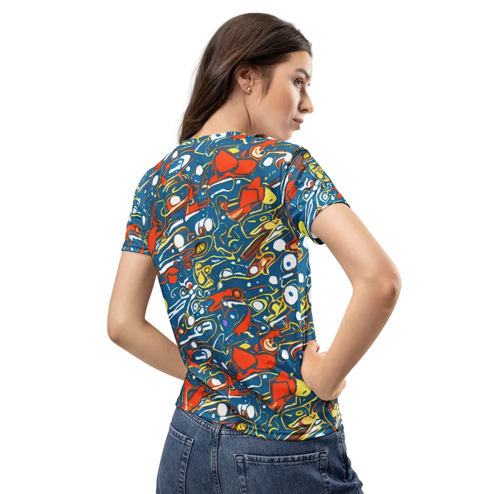 Liquid Geometry on Women's Crew Neck T-Shirt — Back