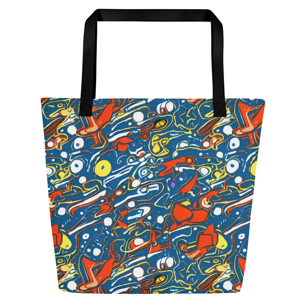 Liquid Geometry on Large Tote Bag W/ Pocket — Front