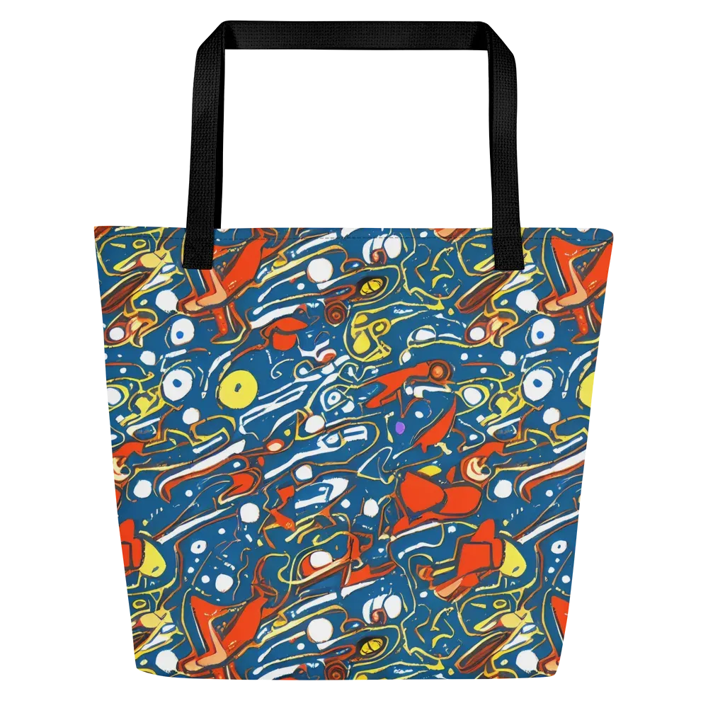 Liquid Geometry on Large Tote Bag W/ Pocket — Front