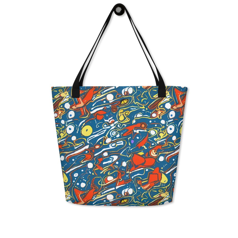 Liquid Geometry on Large Tote Bag W/ Pocket — Front