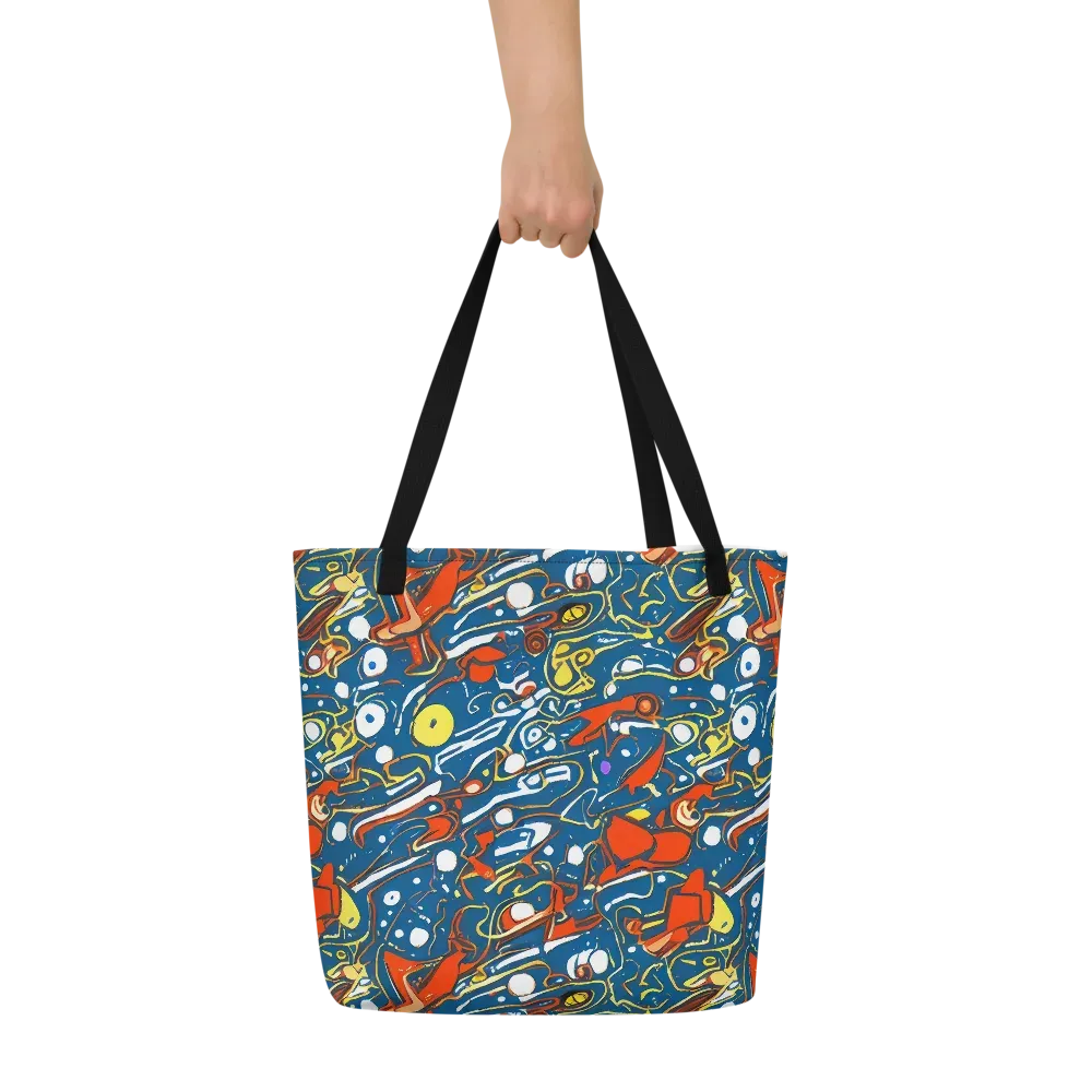 Liquid Geometry on Large Tote Bag W/ Pocket — Front