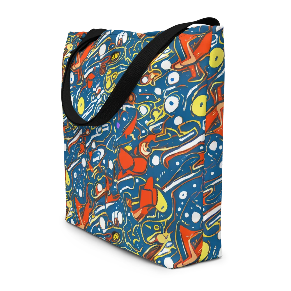Liquid Geometry on Large Tote Bag W/ Pocket — Front