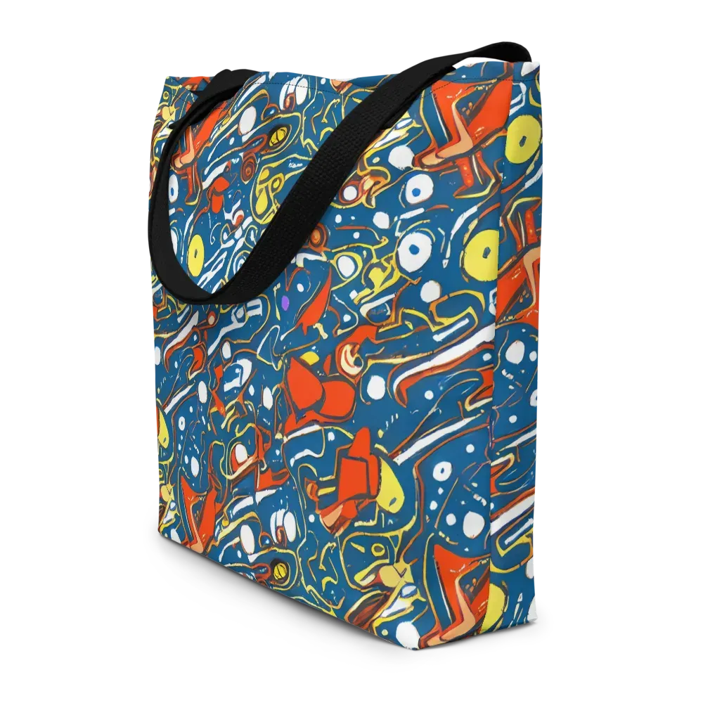 Liquid Geometry on Large Tote Bag W/ Pocket — Front