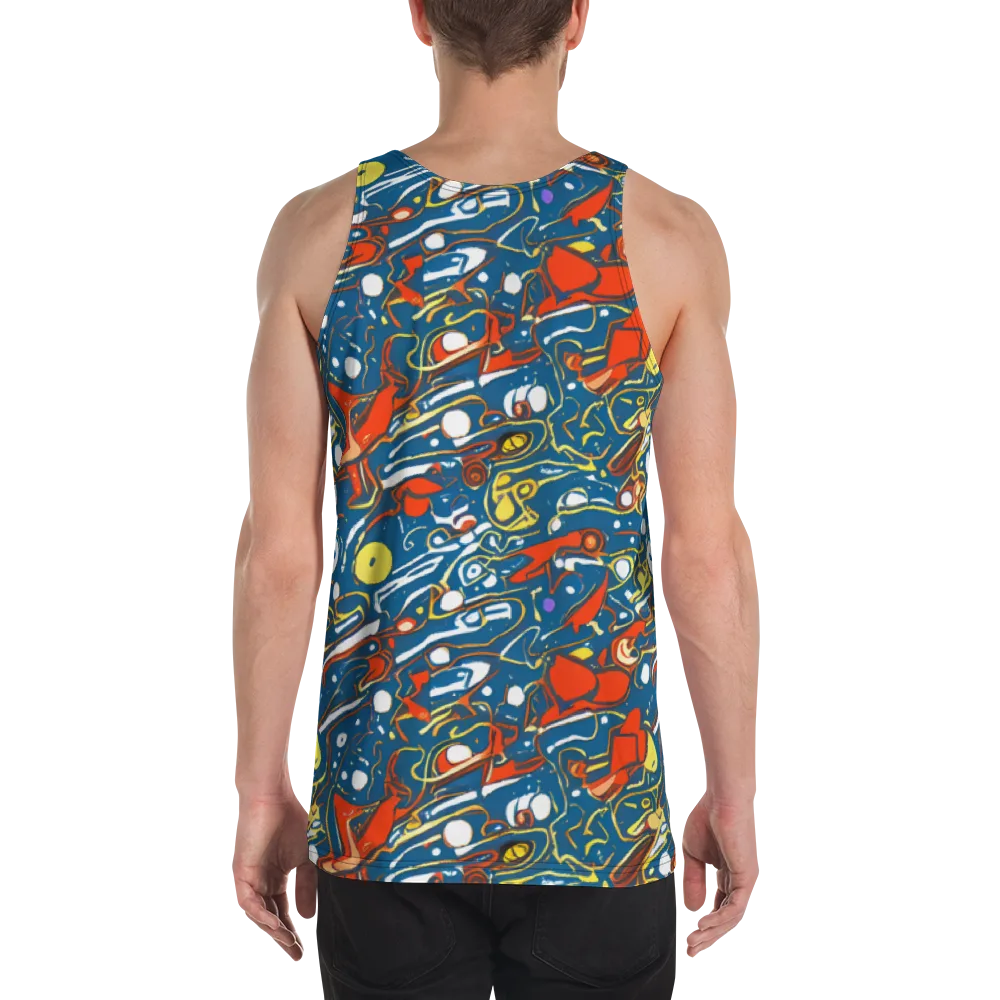 Liquid Geometry on Men's Tank Top — Back