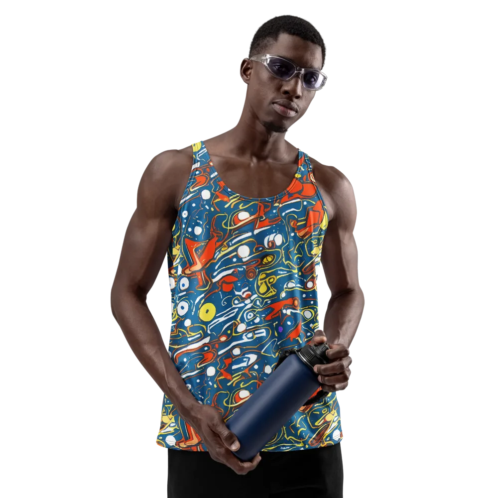 Liquid Geometry on Men's Tank Top — Front