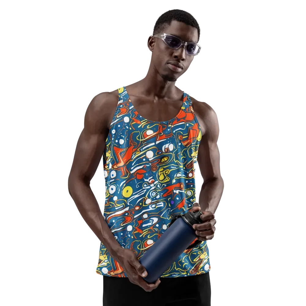Liquid Geometry on Men's Tank Top — Front