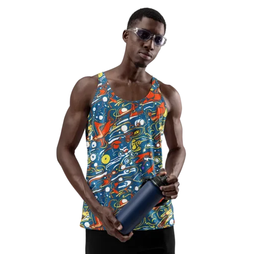 Liquid Geometry on a Men's Tank Top