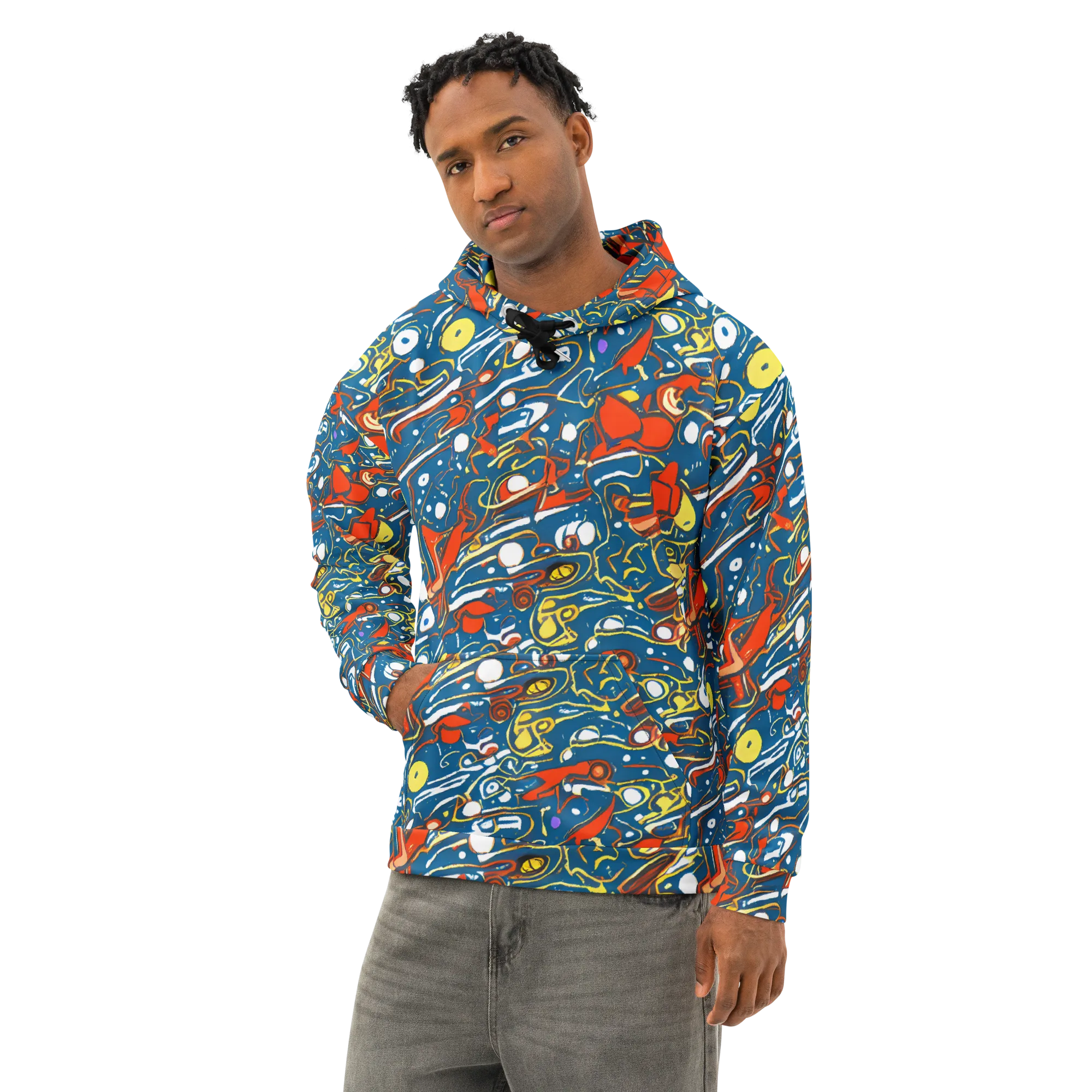 Liquid Geometry on Cotton Hoodie — Left Front