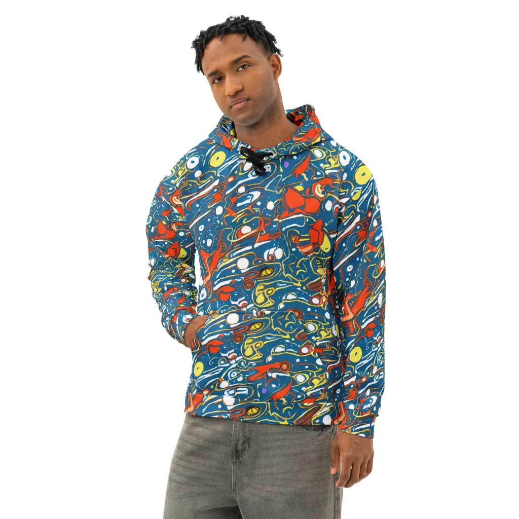Liquid Geometry on Cotton Hoodie — Left Front
