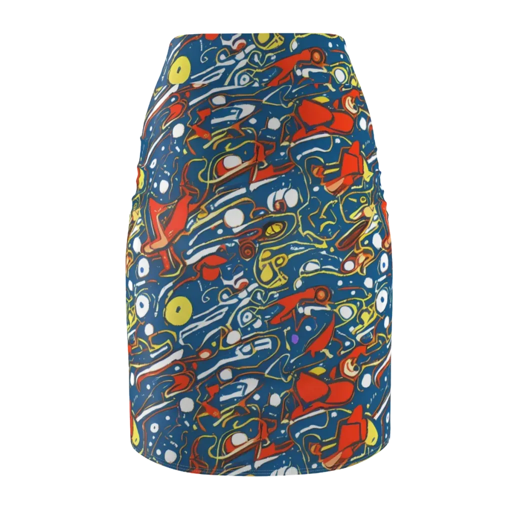 Liquid Geometry on Pencil Skirt — Back