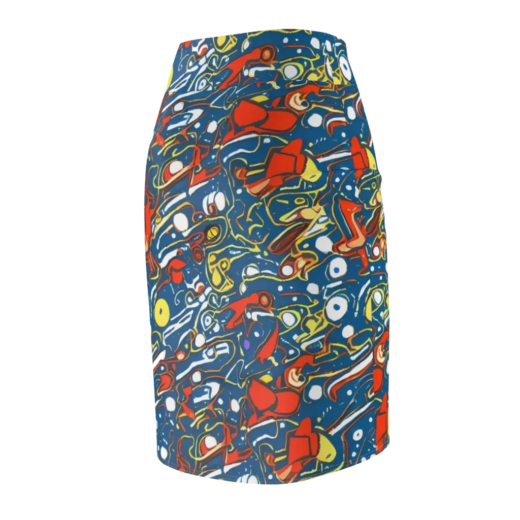 Liquid Geometry on Pencil Skirt — Back Side