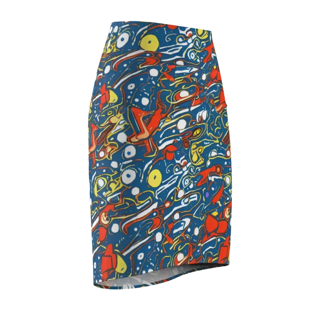 Liquid Geometry on Pencil Skirt — Front Side