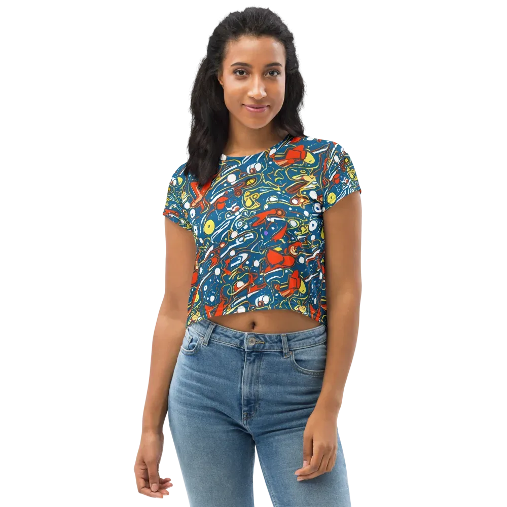 Liquid Geometry on Crop Tee — Front