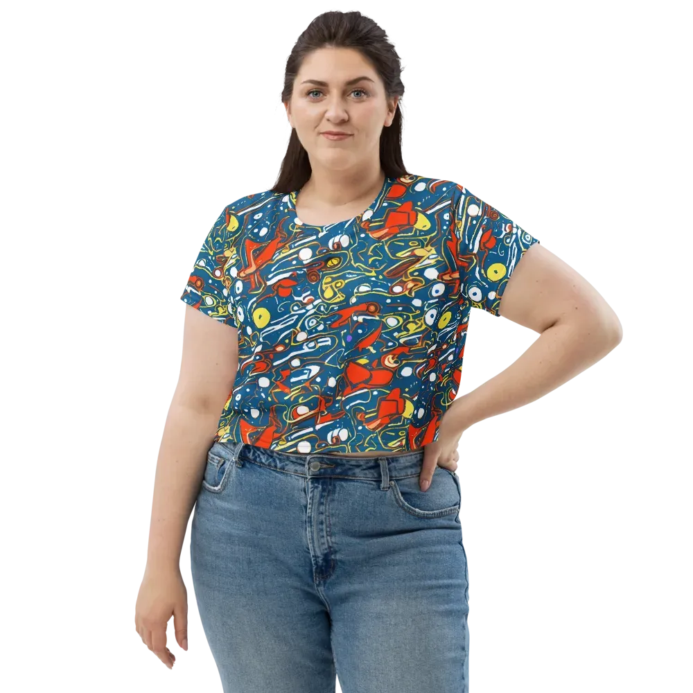Liquid Geometry on Crop Tee — Front