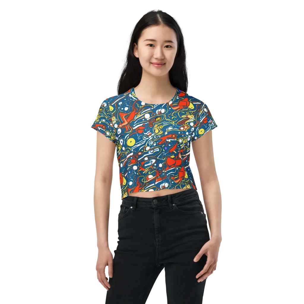 Liquid Geometry on Crop Tee — Front