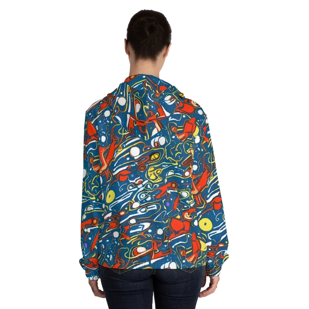 Liquid Geometry on Women's Full-Zip Hoodie — Back On Person