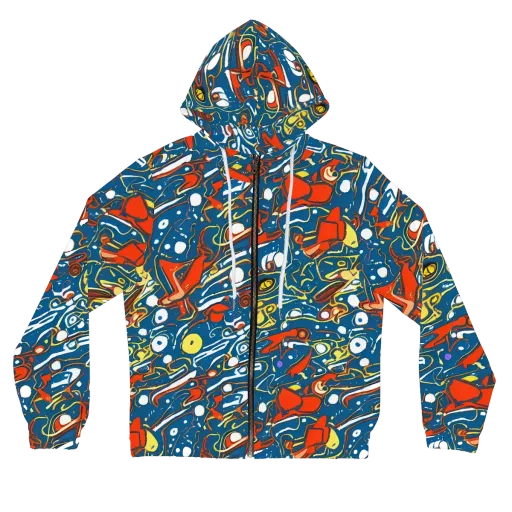 Liquid Geometry on a Women's Full-Zip Hoodie