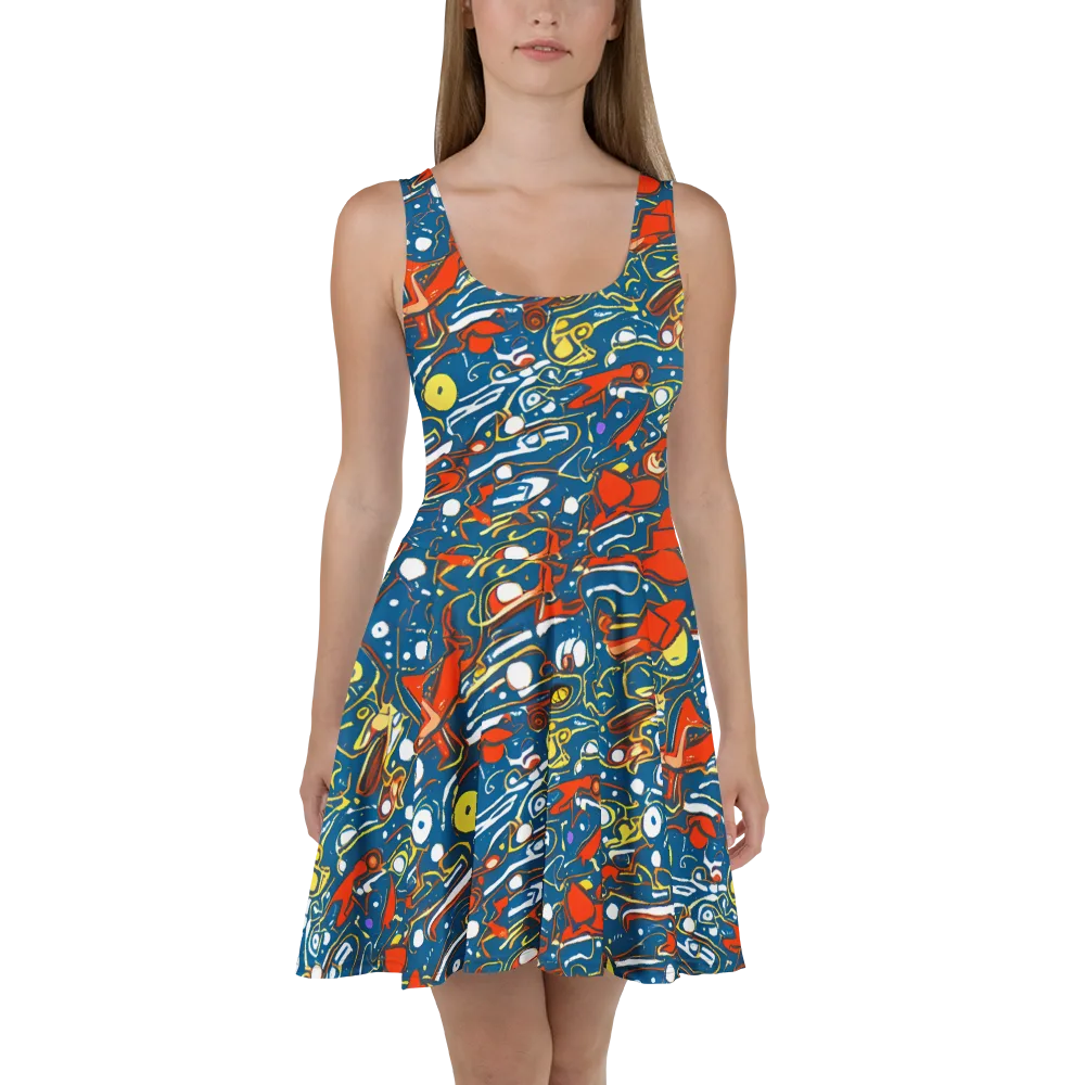 Liquid Geometry on Skater Dress — Front