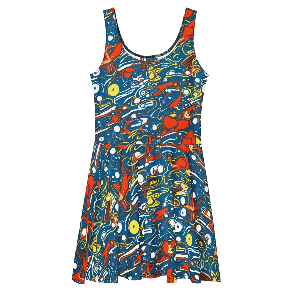 Liquid Geometry on Skater Dress — Front