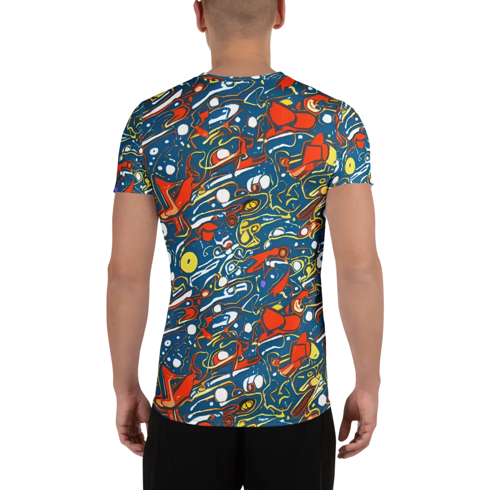 Liquid Geometry on Men's Athletic T-Shirt — Back