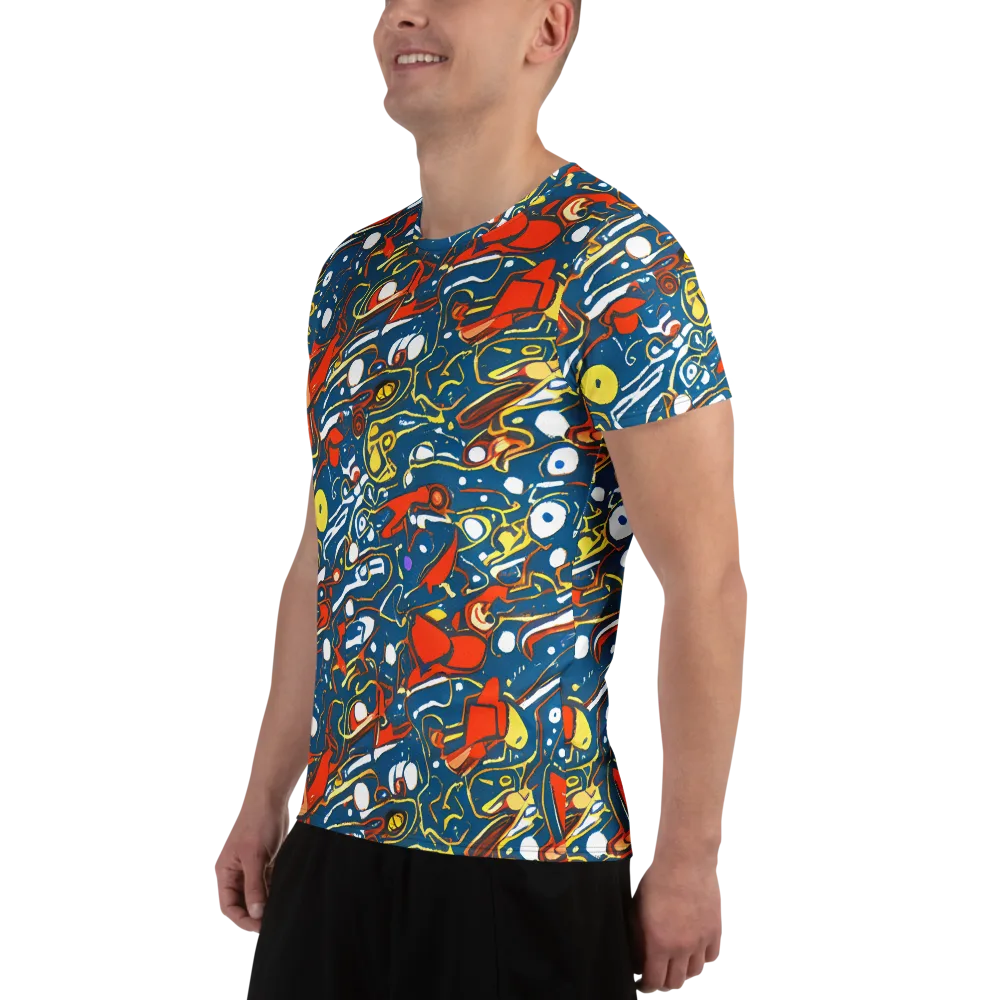 Liquid Geometry on Men's Athletic T-Shirt — Left