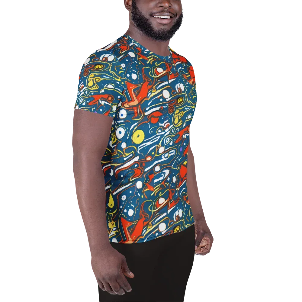 Liquid Geometry on Men's Athletic T-Shirt — Right