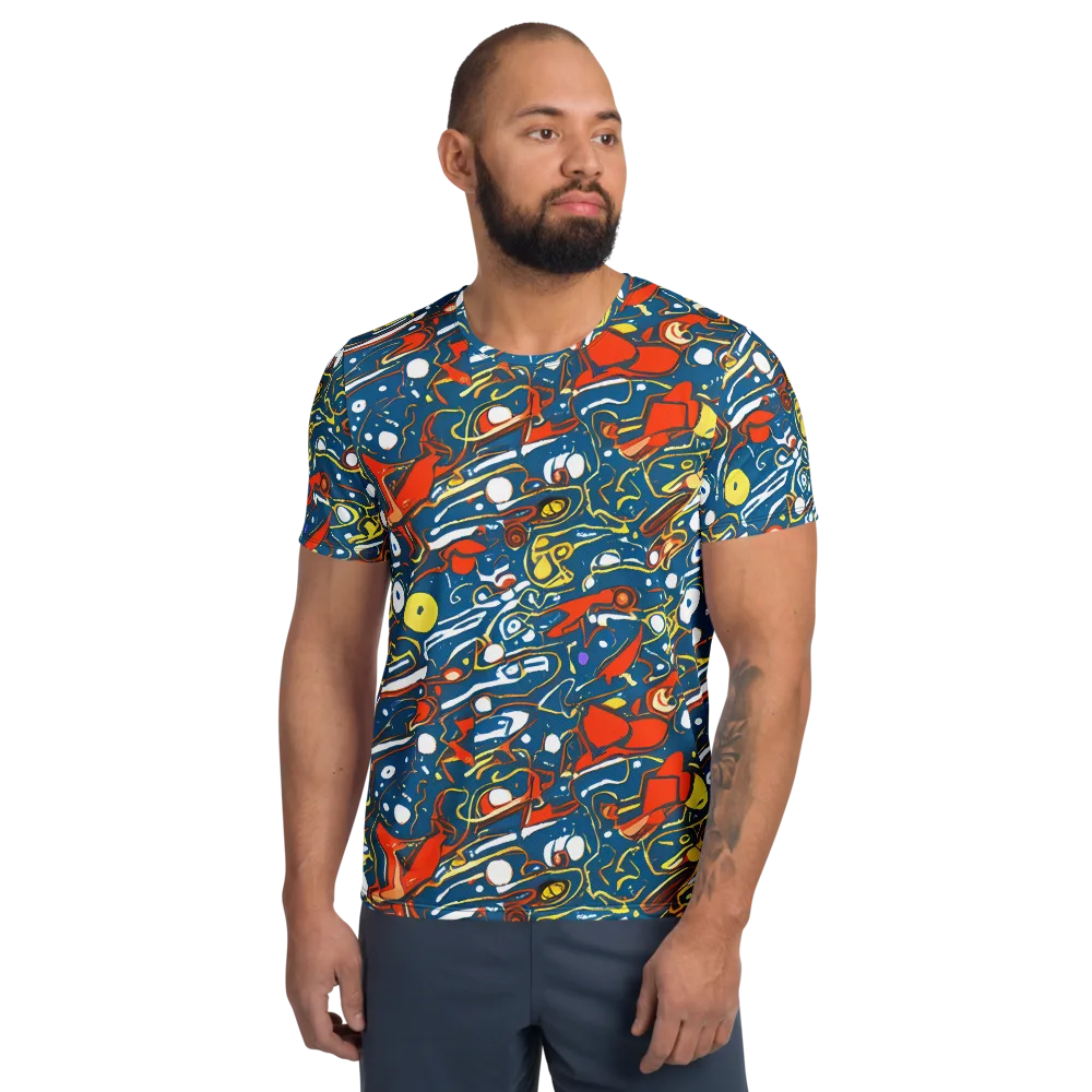 Liquid Geometry on Men's Athletic T-Shirt — Front