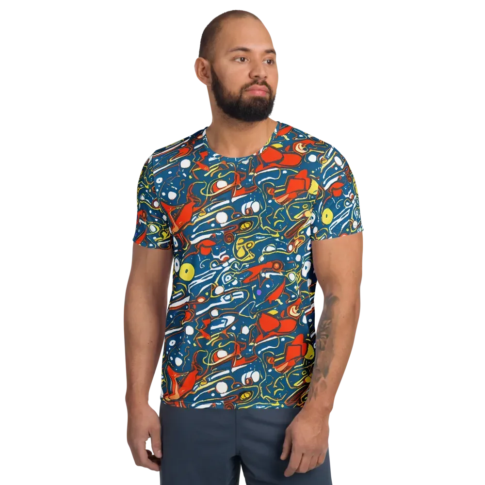 Liquid Geometry on Men's Athletic T-Shirt — Front