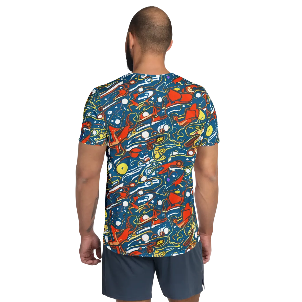Liquid Geometry on Men's Athletic T-Shirt — Back