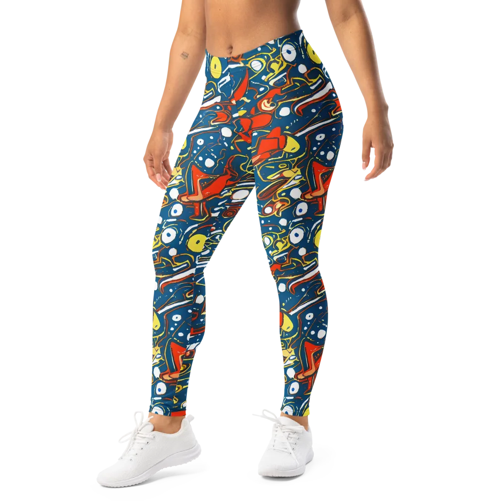Liquid Geometry on Leggings — Left Front
