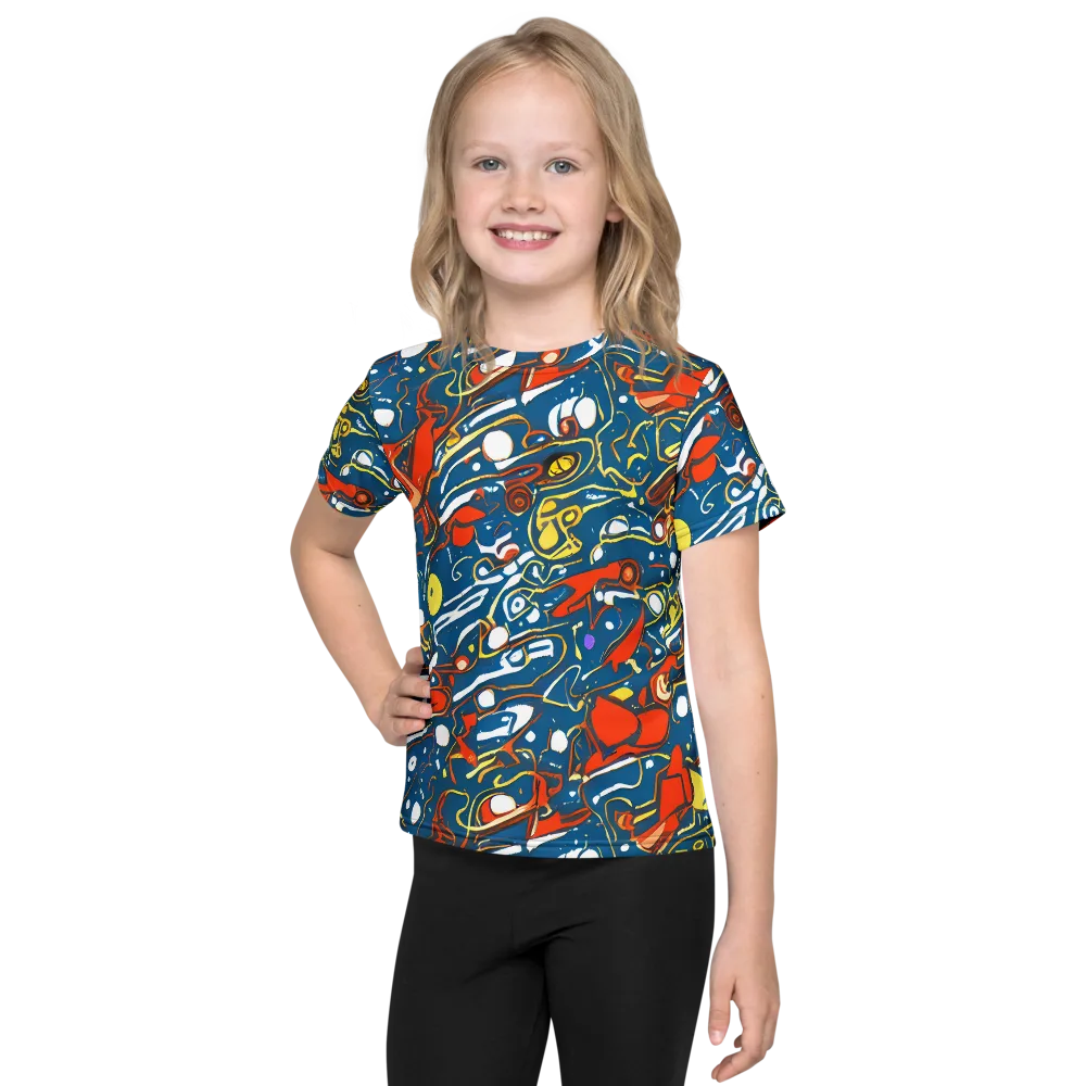 Liquid Geometry on Kids Crew Neck T-Shirt — Front