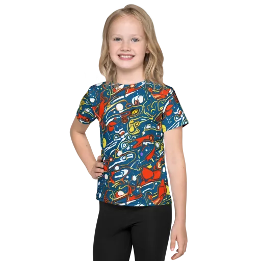 Liquid Geometry on a Kids Crew Neck T-Shirt