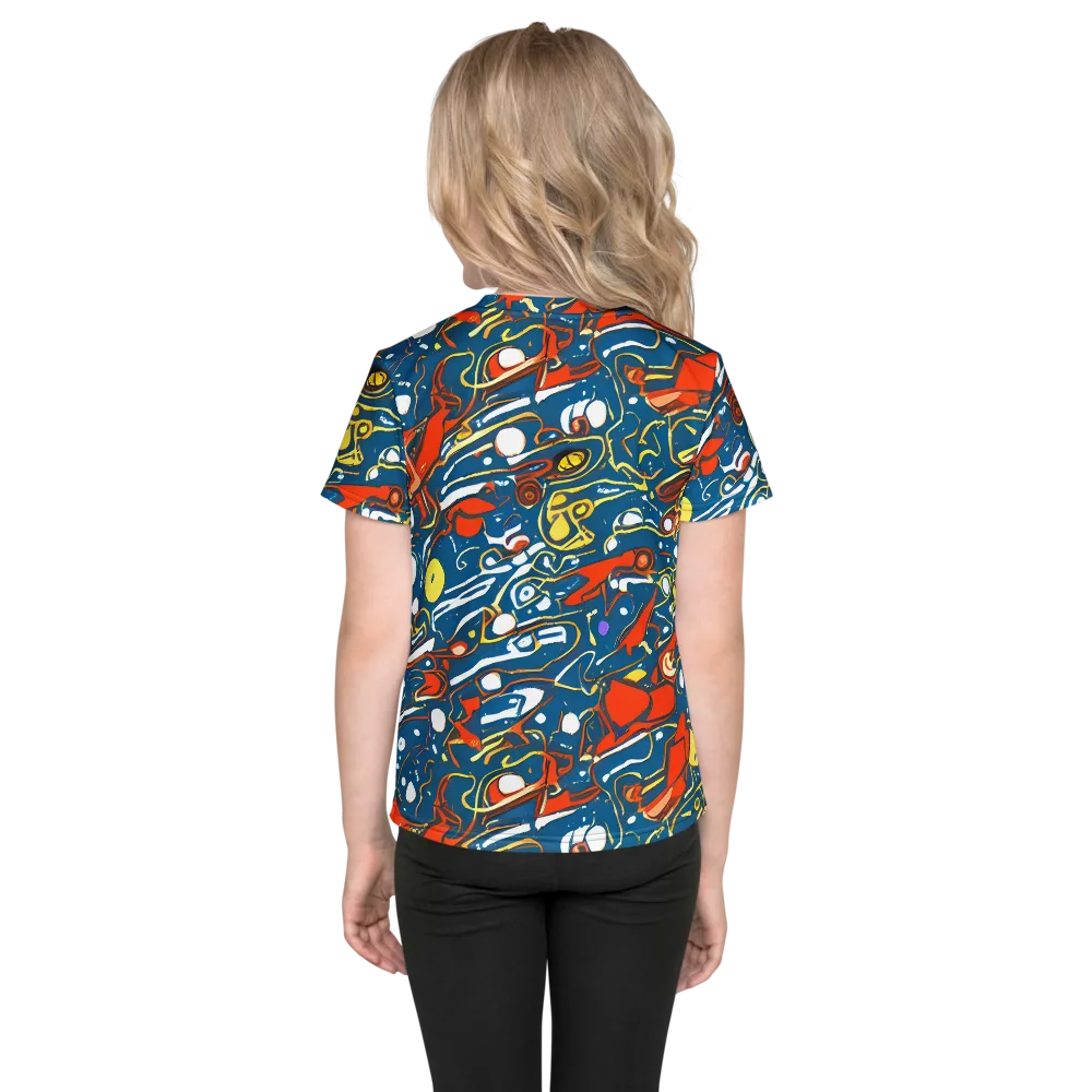 Liquid Geometry on Kids Crew Neck T-Shirt — Back