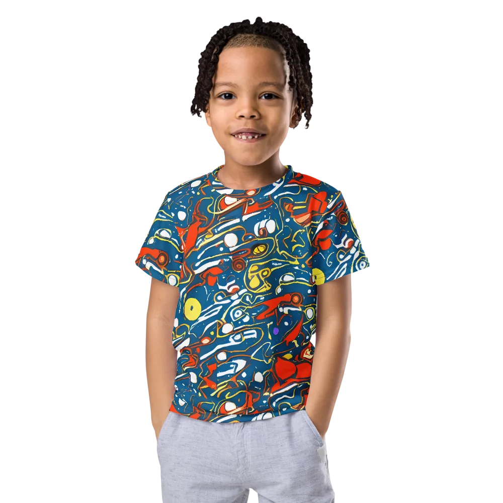 Liquid Geometry on Kids Crew Neck T-Shirt — Front