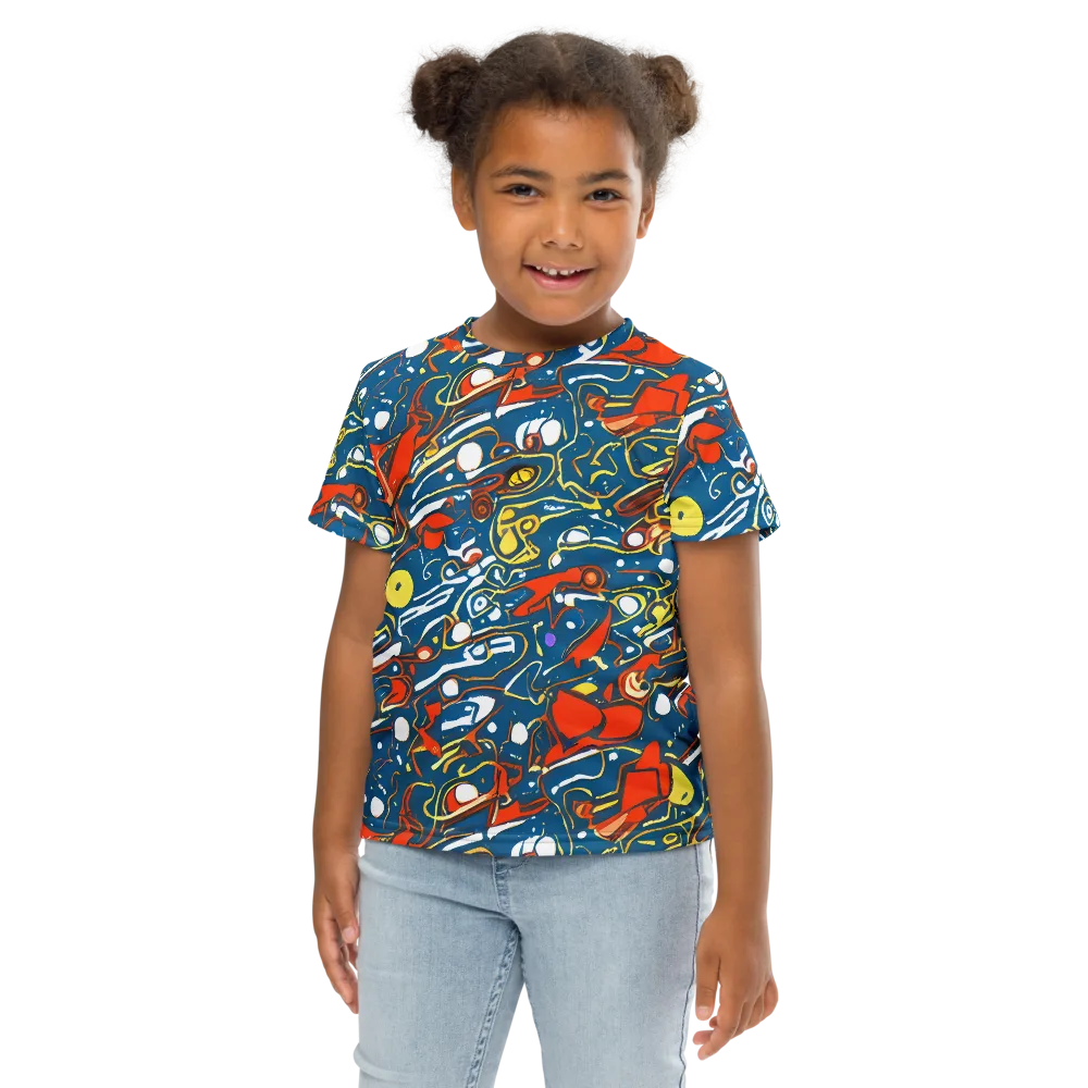 Liquid Geometry on Kids Crew Neck T-Shirt — Front