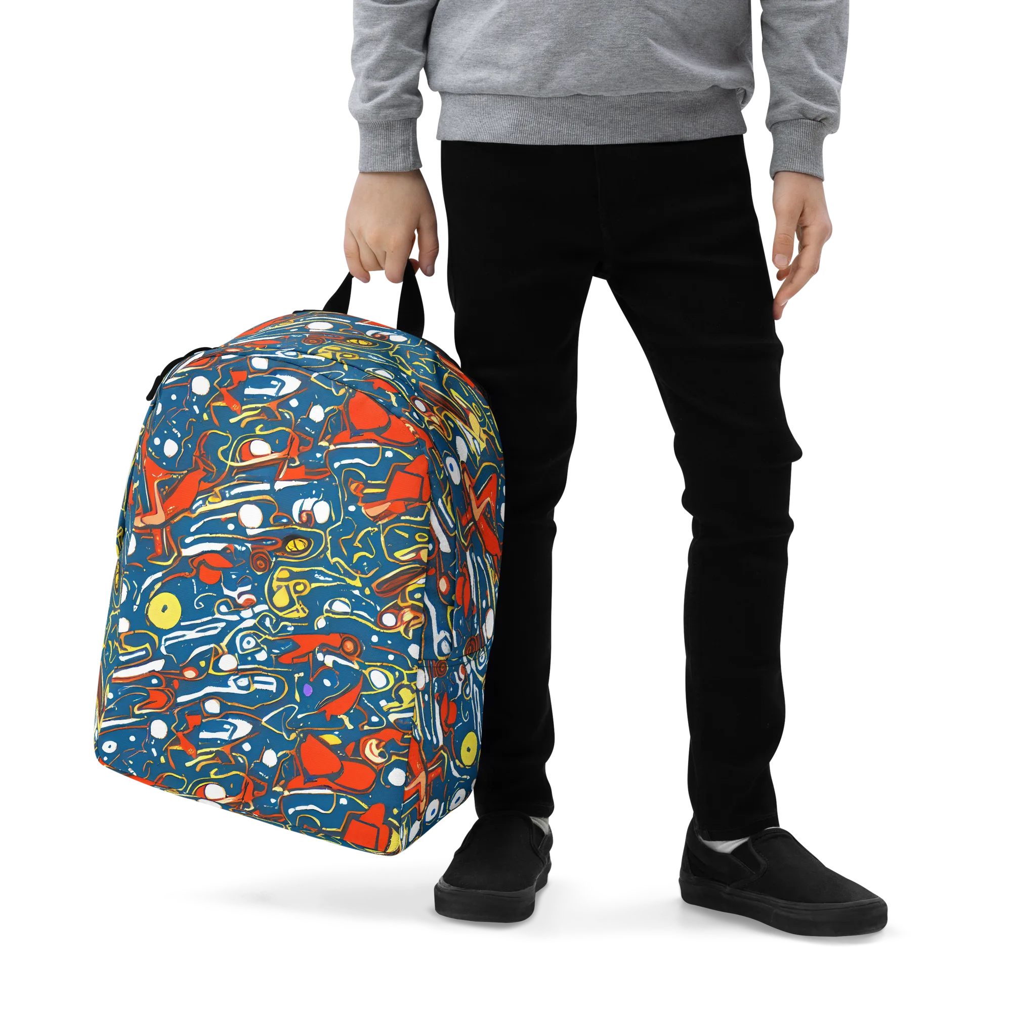 Liquid Geometry on Minimalist Backpack — Zoomed-in
