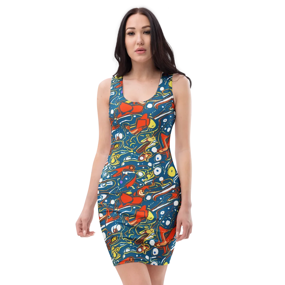 Liquid Geometry on Bodycon Dress — Front