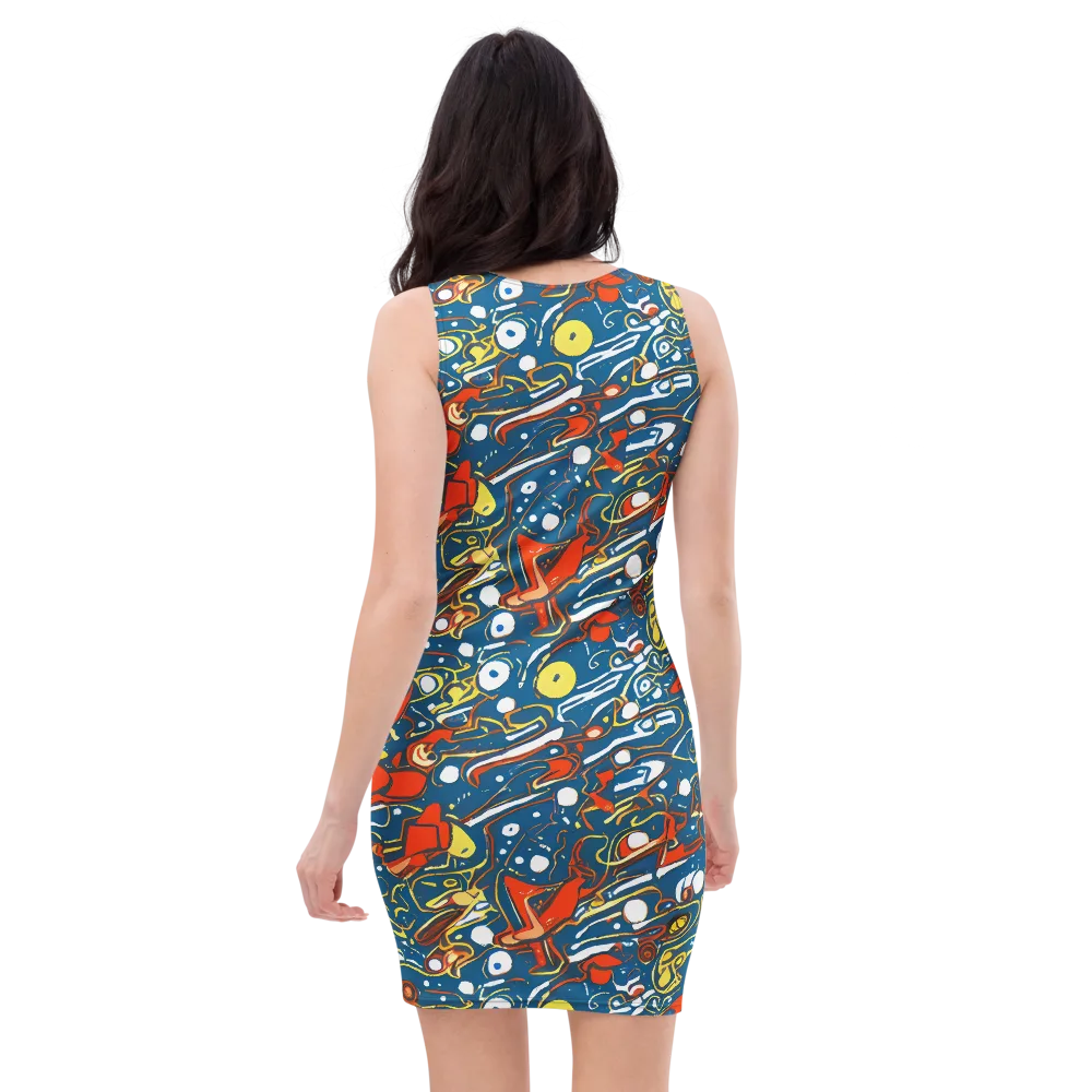 Liquid Geometry on Bodycon Dress — Back