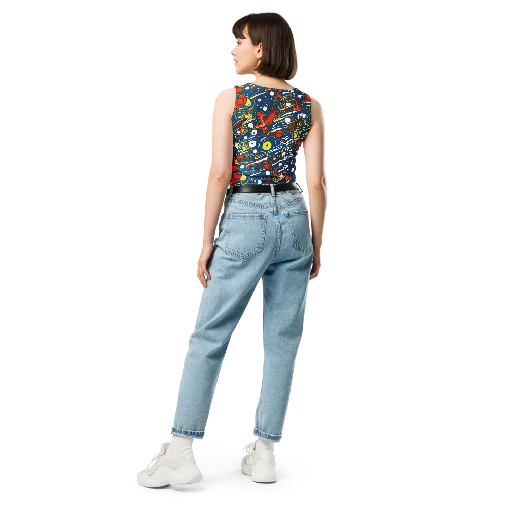 Liquid Geometry on Crop Top — Back