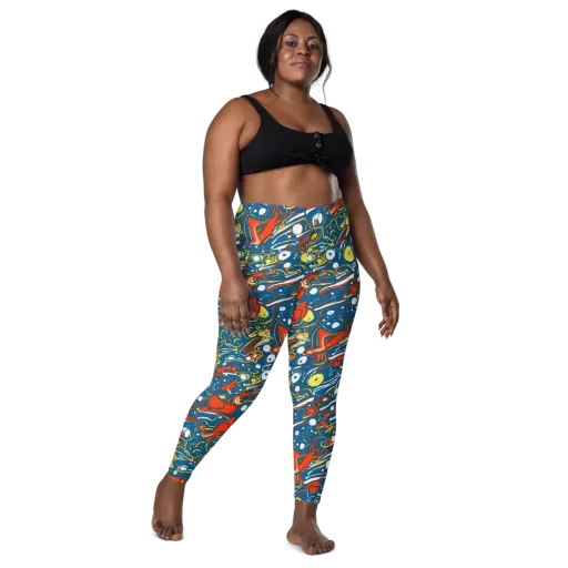 Liquid Geometry on a Leggings with Pockets
