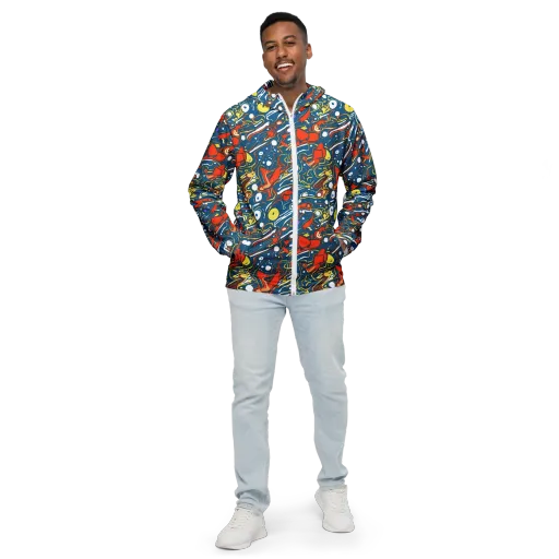 Liquid Geometry on a Men's Windbreaker