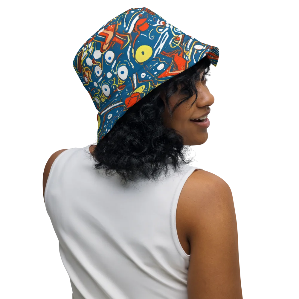 Liquid Geometry on Reversible Bucket Hat — Right Outside