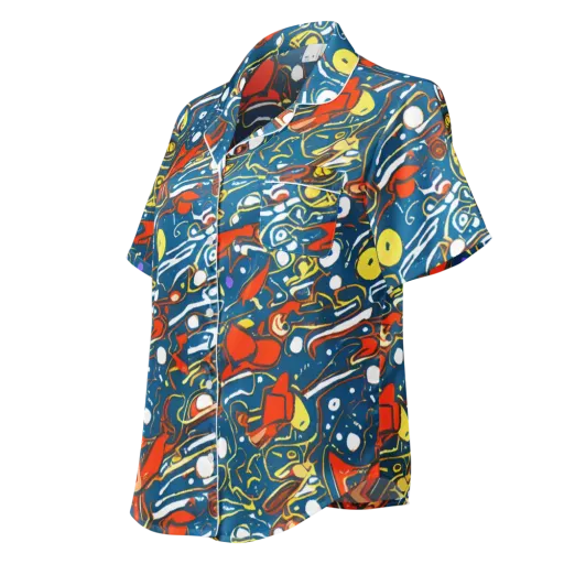 Liquid Geometry on a Women's Short Sleeve Pajama Top