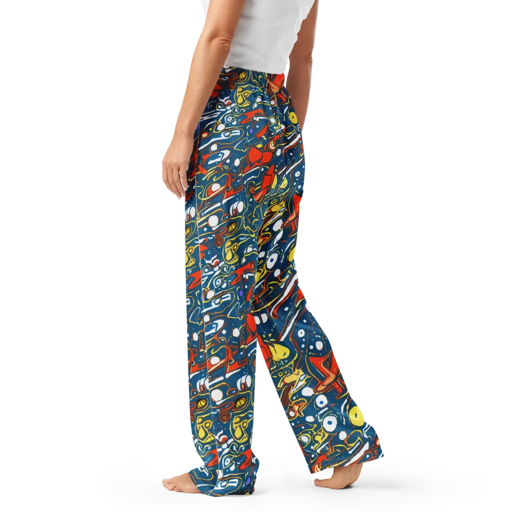 Liquid Geometry on Women's Pajama Pants — Left