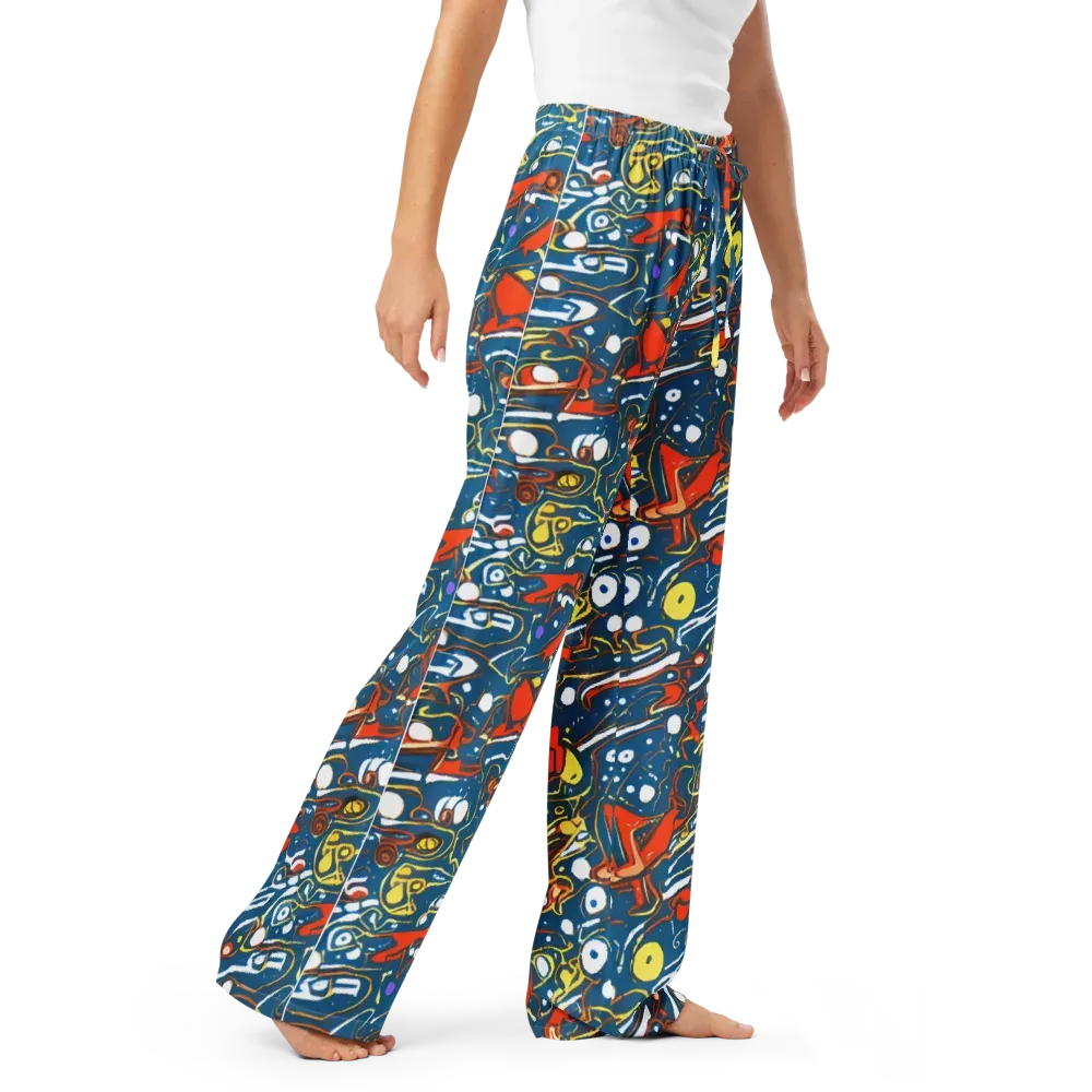Liquid Geometry on Women's Pajama Pants — Right Front