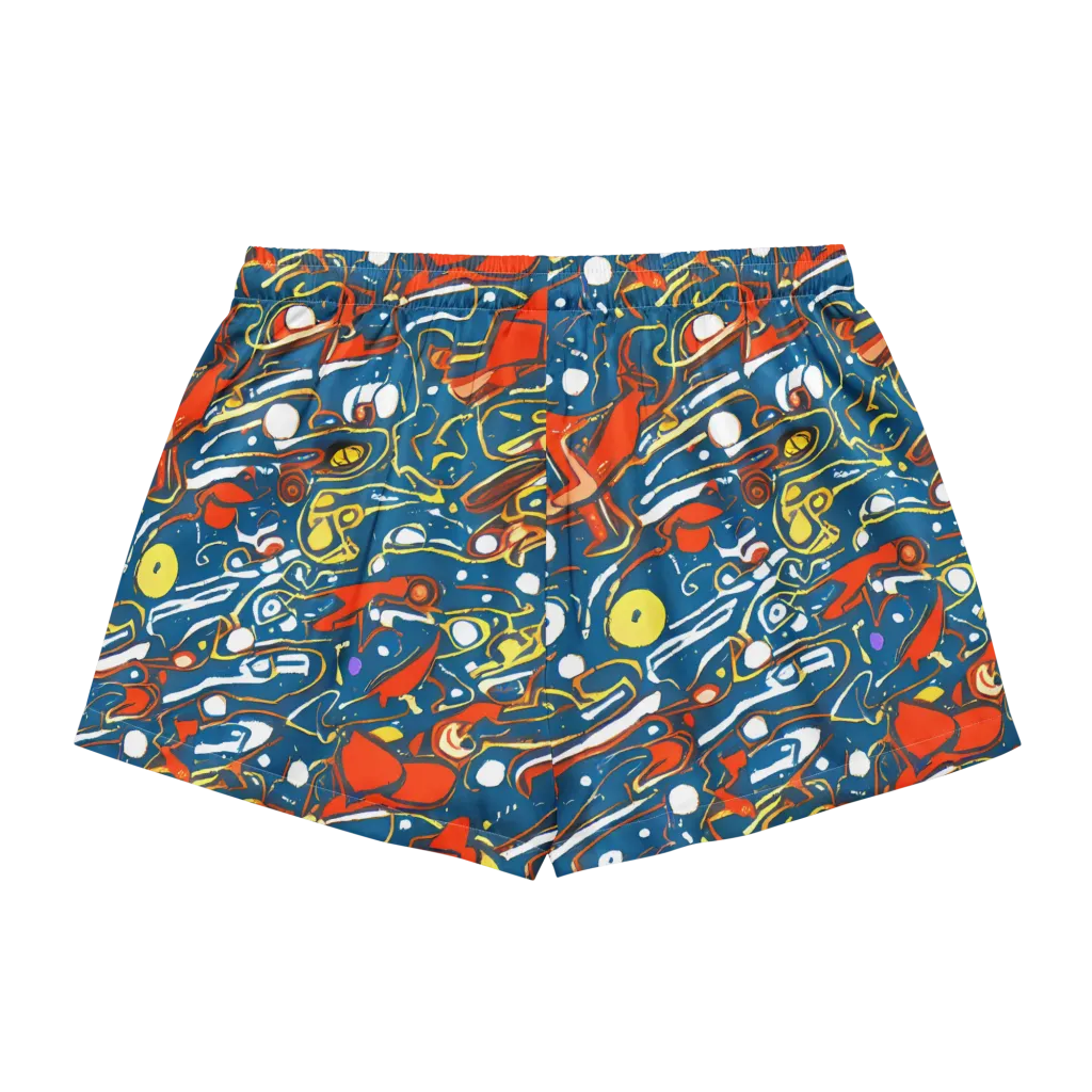 Liquid Geometry on Women's Pajama Shorts — Back